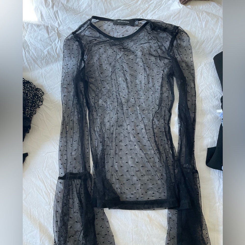 Mink Pink Sheer Black Long Sleeve